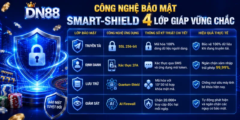 Công nghệ Smart-Shield tạo lớp bảo mật vững chắc 