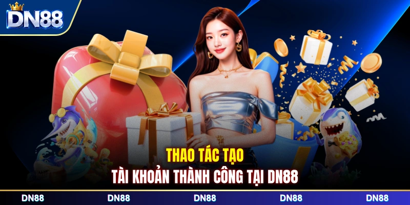 Thao tác tạo tài khoản thành công tại DN88